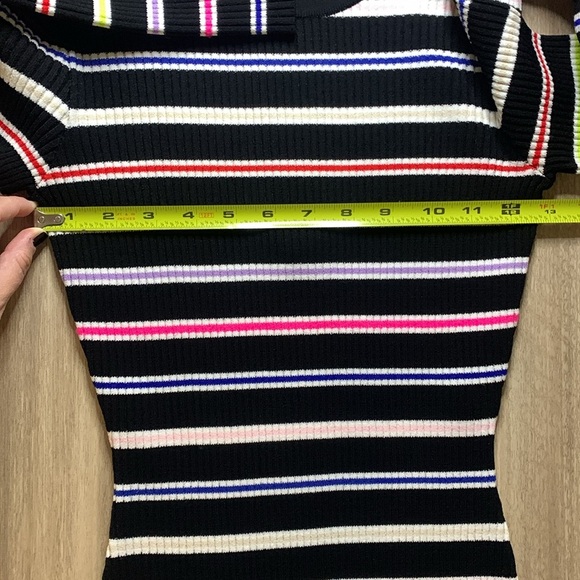 Milly Striped Knit Ribbed Bodycon Long Sleeve Dress Size 0-2 (Milly Size P) - Picture 12 of 13